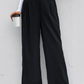 High Waist Ruched Pocketed Wide Leg Pants