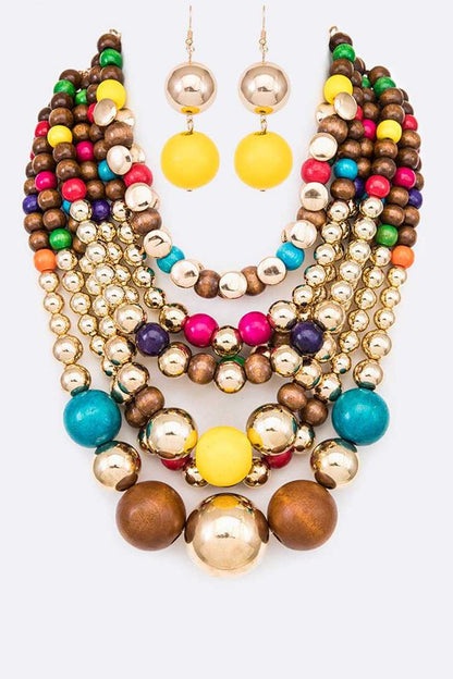 Vadara Beaded Statement Necklace Set