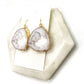 White Agate Slice Resin Statement Earrings