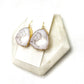White Agate Slice Resin Statement Earrings