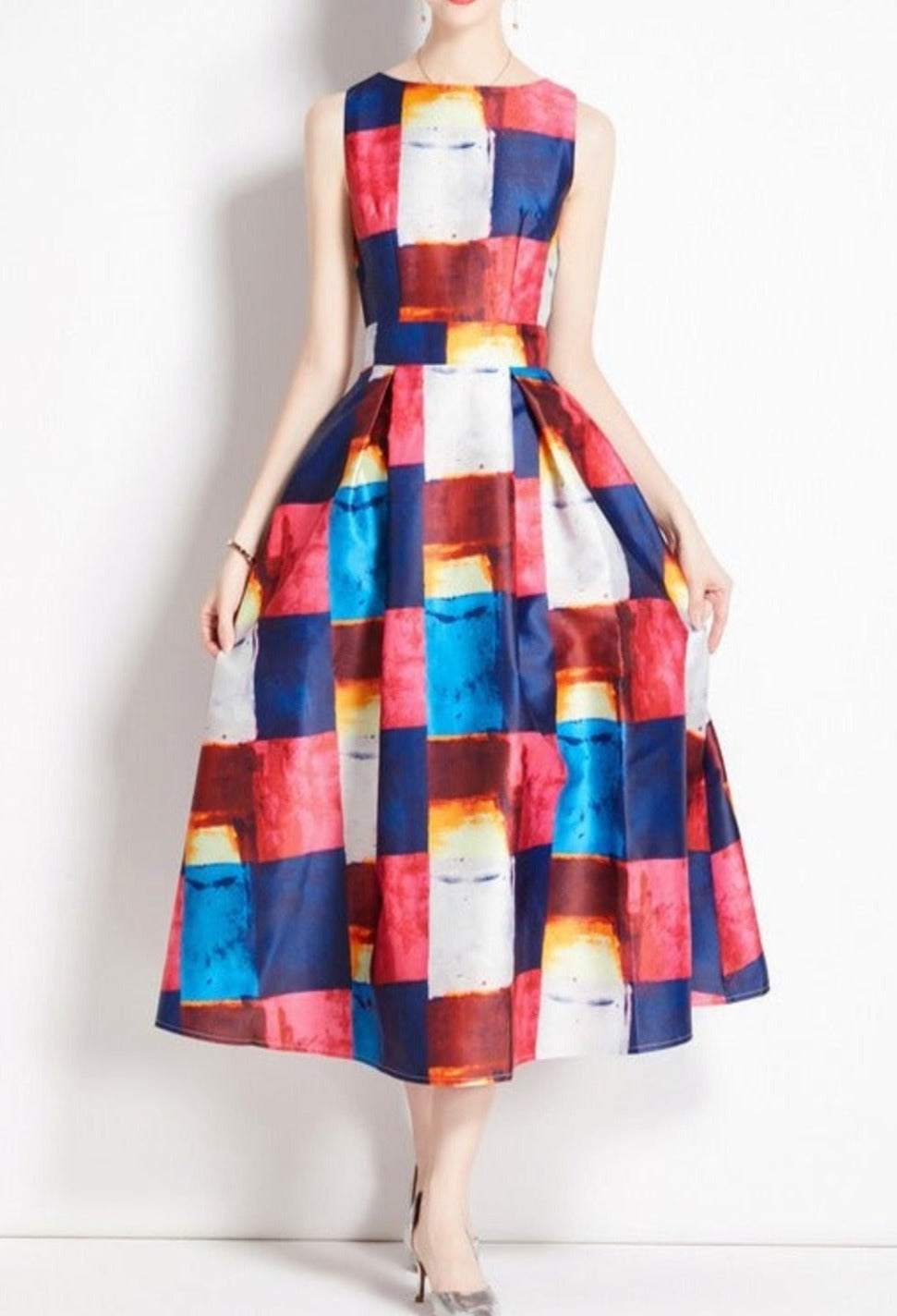 Color Block Maiden Midi Dress