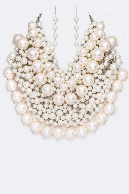 Zillion Pearls Statement Necklace Set