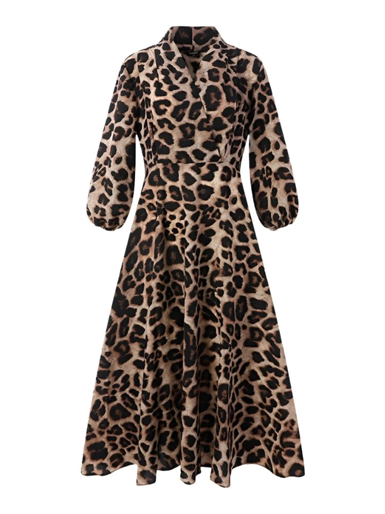 Retro Leopard Maxi Dress