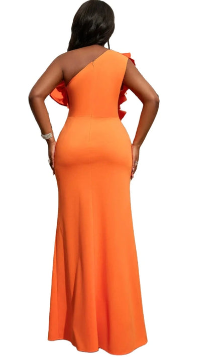 Denali One-shoulder Ruffle Maxi Dress