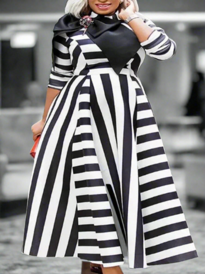 Tigenta Striped Midi Dress